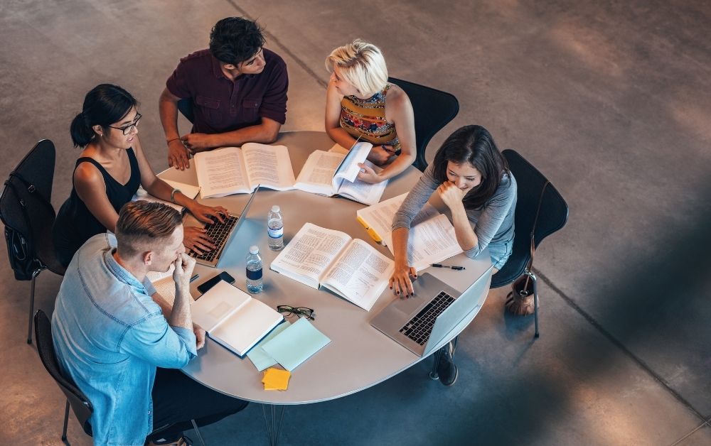 Student group studying for JLPT N5