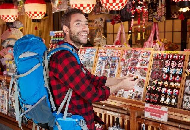 Solo travel in Japan, backpack traveler