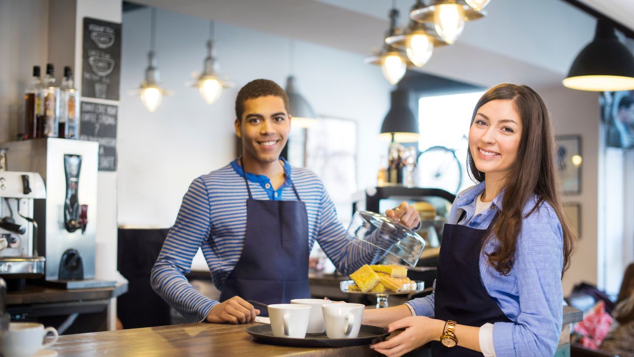 Part-timers working at a cafe