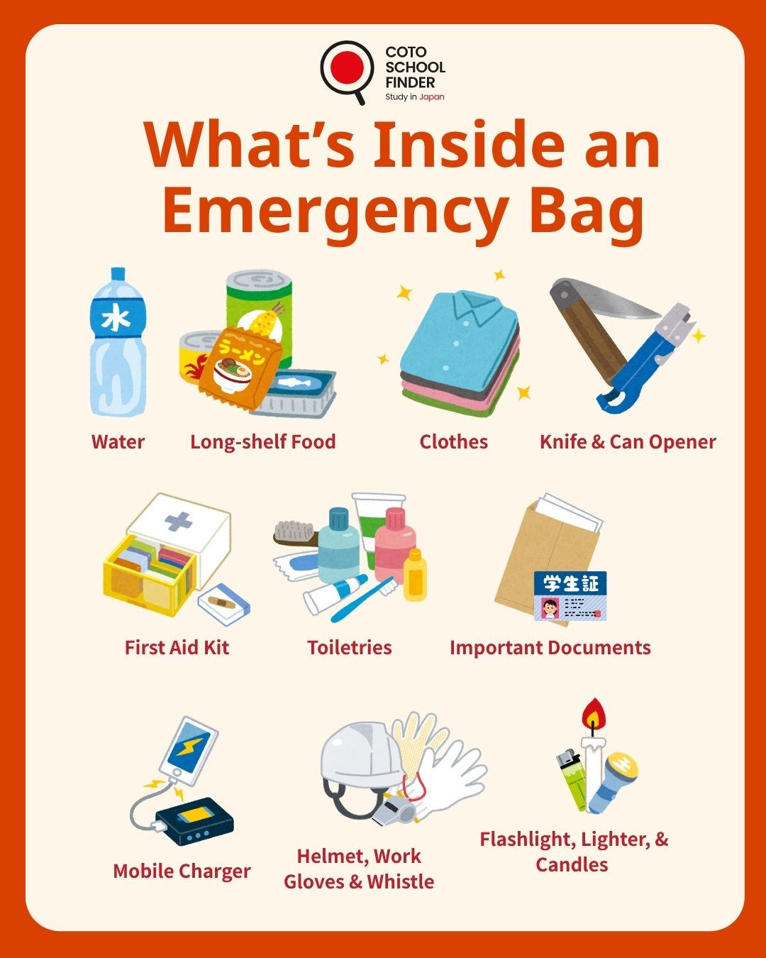 What to Pack For Your Disaster Kit in Japan Emergency Kit Checklist